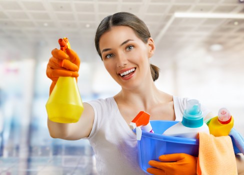 Charity donation and reusable materials in a sustainable cleaning workflow