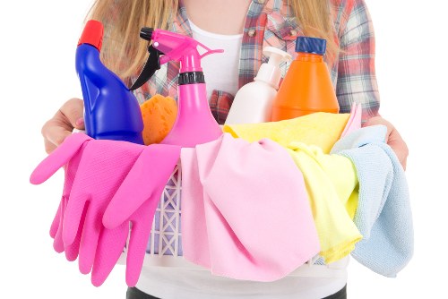 Commercial cleaner in Wandsworth keeping an office space tidy