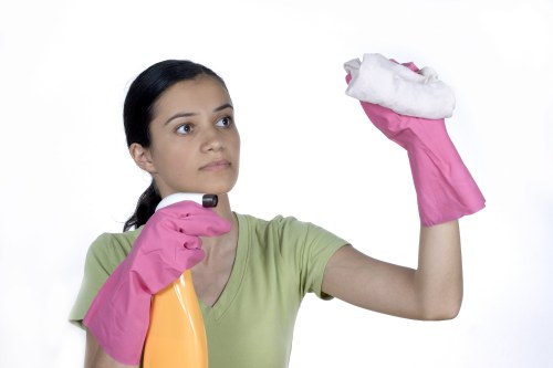 Staff completing a risk assessment before starting cleaning work